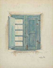 Grille and Mission-House Window (Interior), c. 1940. Creator: Geoffrey Holt
