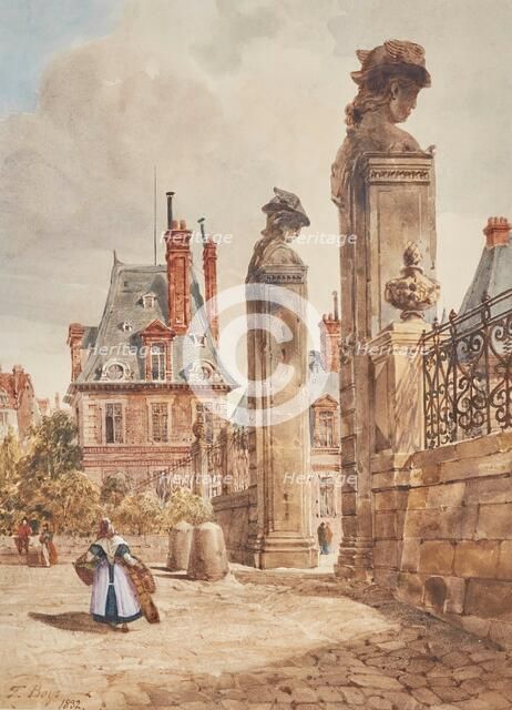 Grille des Hermès, Porte Dauphine, Palace of Fontainebleau, 1832. Creator: Thomas Shotter Boys.