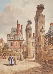 Grille des Hermès, Porte Dauphine, Palace of Fontainebleau, 1832. Creator: Thomas Shotter Boys