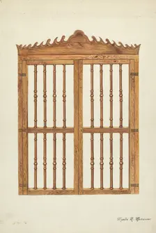 Grille Doors of Wood, c. 1937. Creator: Marius Hansen