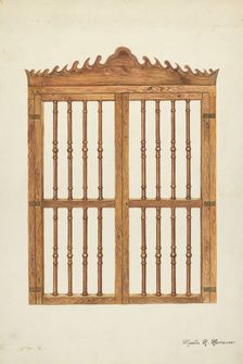 Grille Doors of Wood, c. 1937. Creator: Marius Hansen
