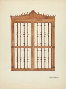 Grille Doors of Wood, c. 1939. Creator: Harry Mann Waddell