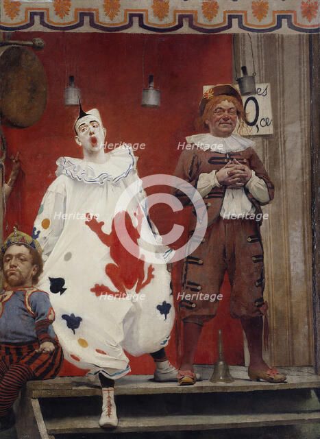 Grimaces et misère - Les Saltimbanques (clown blanc et bonisseur), 1888. Creator: Fernand Pelez.