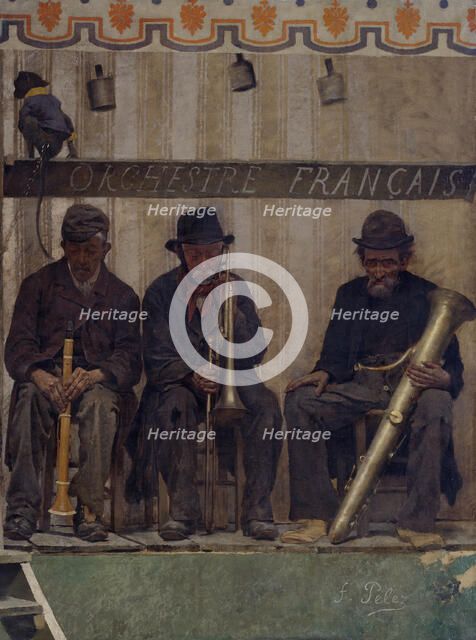 Grimaces et misère - Les Saltimbanques (les musiciens), 1888. Creator: Fernand Pelez.