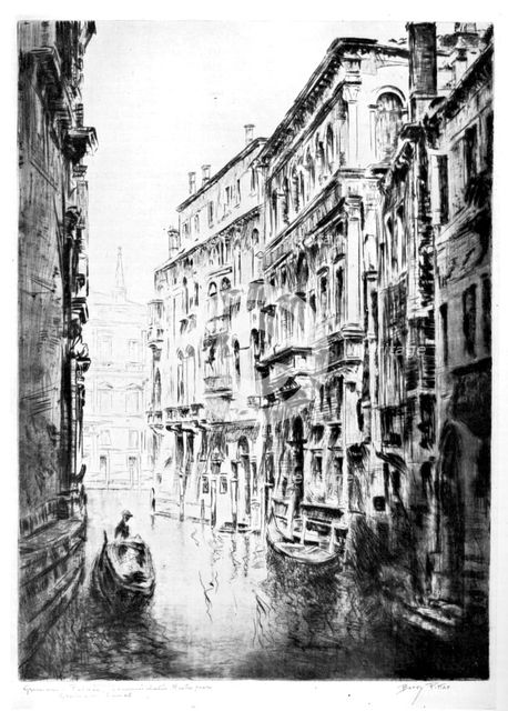 Grimari Canal, Venice, 1930.Artist: JF Barry Pittar
