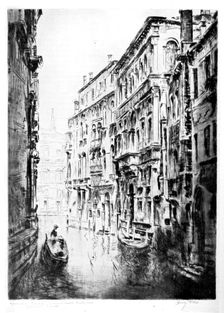 Grimari Canal, Venice, 1930.Artist: JF Barry Pittar
