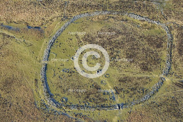 Grimspound, a partly enclosed stone hut circle settlement, Devon, 2024. Creator: Damian Grady.