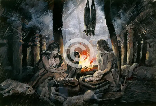 Grimspound, Bronze Age, (c1990-2010) Artist: Ivan Lapper.