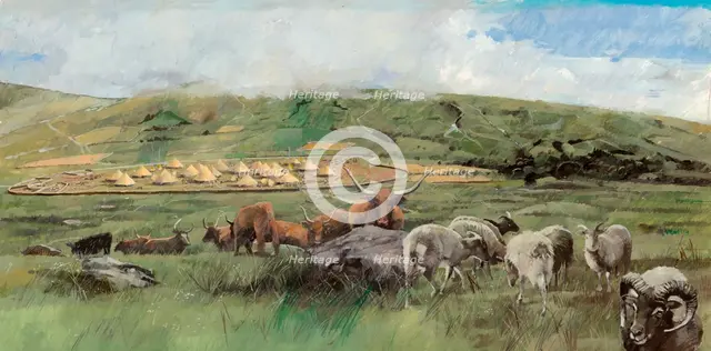 Grimspound, Bronze Age, (c1990-2010). Artist: Ivan Lapper.