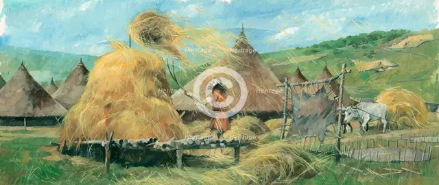 Grimspound, Bronze Age, (c1990-2010). Artist: Ivan Lapper.