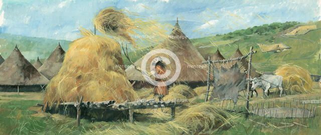 Grimspound, Bronze Age, (c1990-2010). Artist: Ivan Lapper.