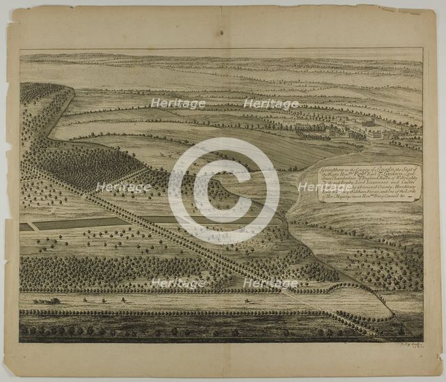 Grimthorp in the County of Lincoln, plate 23 from Britannia Illustrata, published 1707. Creator: Johannes Kip.