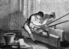 Grinding needle points, Redditch, England, c1830