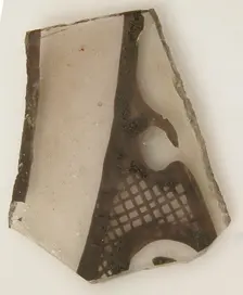 Grisaille Fragment with Plant Motif, Crusader, 1220-72. Creator: Unknown
