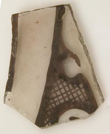 Grisaille Fragment with Plant Motif, Crusader, 1220-72. Creator: Unknown