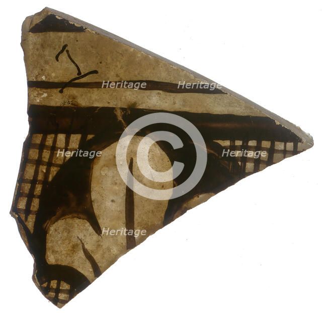 Grisaille Fragment with Plant Motif, Crusader, 1220-72. Creator: Unknown.