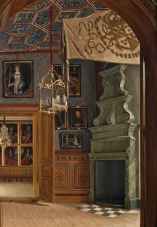 Gripsholm Castle, the drawing hall, 1881. Creator: Johan Robert Nilsson
