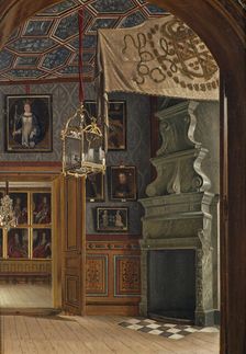 Gripsholm Castle, the drawing hall, 1881. Creator: Johan Robert Nilsson