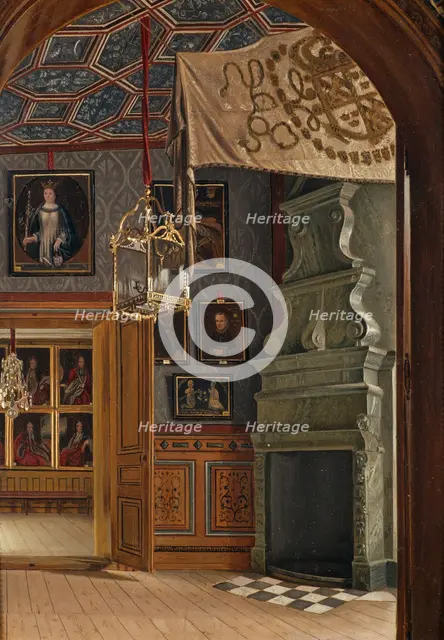 Gripsholm Castle, the drawing hall, 1881. Creator: Johan Robert Nilsson.