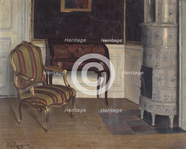 Gripsholm Castle, the princess's cabinet, 1880. Creator: Nils Kreuger.