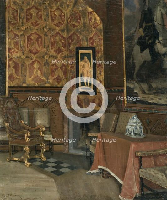 Gripsholm castle, council hall, 1878. Creator: Karl Nordström.