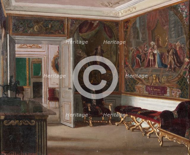 Gripsholm, interior from the Dowager Queen's floor, 1879. Creator: Georg Nordensvan.