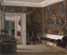 Gripsholm, interior from the Dowager Queen's floor, 1879. Creator: Georg Nordensvan