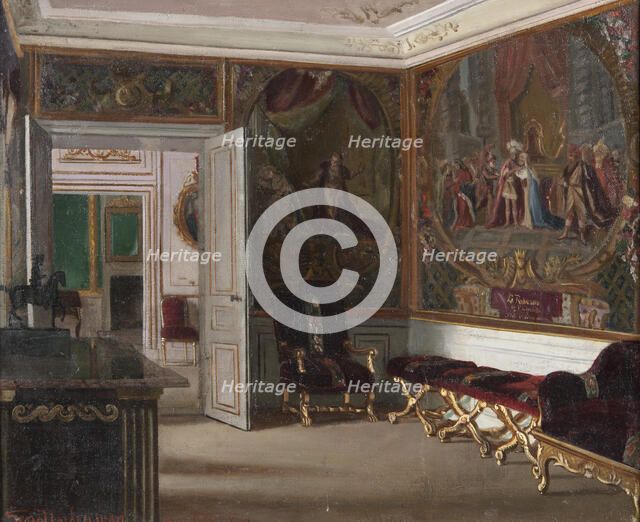 Gripsholm, interior from the Dowager Queen's floor, 1879. Creator: Georg Nordensvan.