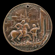 Gritti Before the Breached City Wall [reverse], 1512/1516. Creator: Giovanni Falier