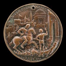 Gritti Before the Breached City Wall [reverse], 1512/1516. Creator: Giovanni Falier