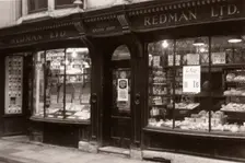 Grocer’s shop front, Pavement, York, Yorkshire, 1963