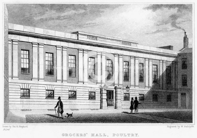Grocers' Hall, Poultry, City of London, 19th century.Artist: William Radclyffe