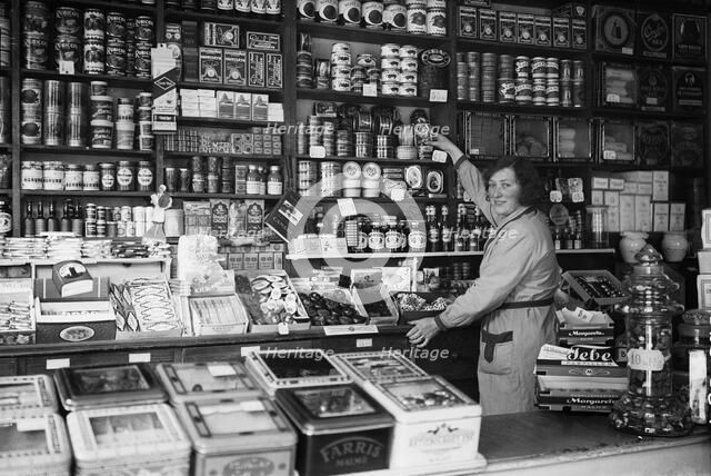 Grocery shop, Malmö, Sweden, 1932. Artist: Unknown