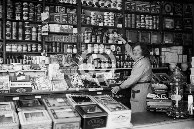 Grocery shop, Malmö, Sweden, 1932. Creator: Unknown.