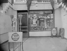 Grocery store across the street from Mrs. Ella Watson..., Washington, D.C., 1942. Creator: Gordon Parks