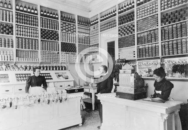 Grocery store, Luxembourg, between 1897 and 1910. Creator: Unknown.