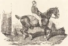 Groom Mounted on a Carriage-Horse (Cheval de carrosse monte par un palfrenier), 1820. Creator: Theodore Gericault