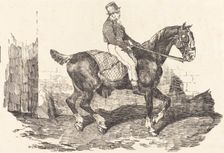 Groom Mounted on a Carriage-Horse (Cheval de carrosse monte par un palfrenier), 1820. Creator: Theodore Gericault
