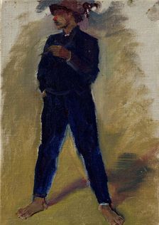 Groom Standing Astride, 1910-1914. Creator: Ladislav Mednyanszky