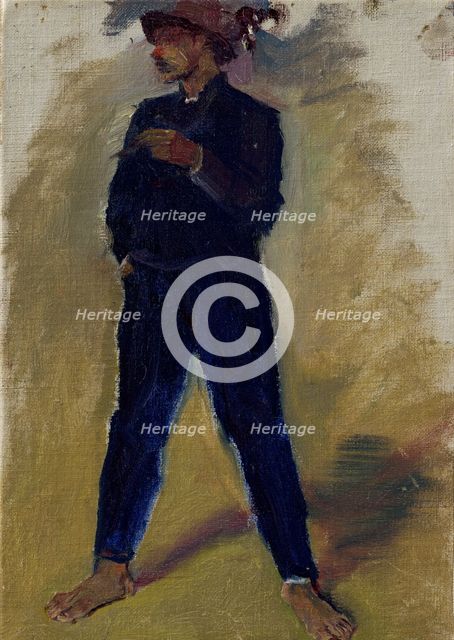 Groom Standing Astride, 1910-1914. Creator: Ladislav Mednyanszky.