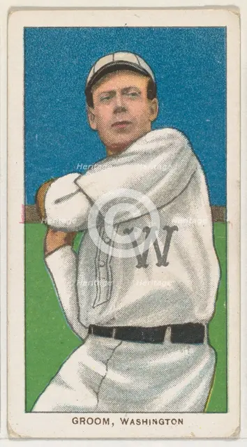 Groom, Washington, American League, from the White Border series (T206) for the America..., 1909-11. Creator: American Tobacco Company.