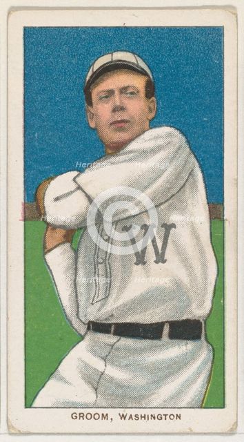 Groom, Washington, American League, from the White Border series (T206) for the America..., 1909-11. Creator: American Tobacco Company.