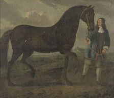 Groom with black horse, c.1670. Creator: Anon