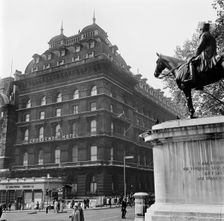 Grosvenor Hotel and statue of Marshall Foch, London, 1960-1972. Artist: John Gay