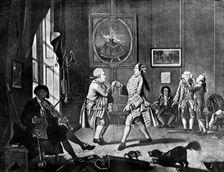 Grown Gentlemen Taught to Dance 1768.Artist: B Clowes
