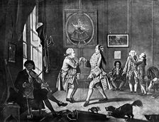 Grown Gentlemen Taught to Dance 1768.Artist: B Clowes