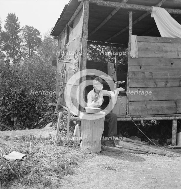 Grower provides fourteen such shacks..., near Grants Pass, Josephine County, Oregon, 1939. Creator: Dorothea Lange.