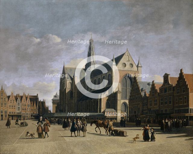 Grote Markt at Haarlem, 1680. Creator: Gerrit Berckheyde.