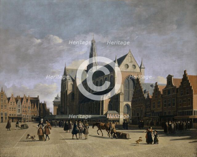 Grote Markt at Haarlem , 1680s. Creator: Berckheyde, Gerrit Adriaensz (1638-1698).