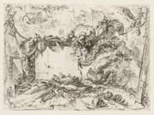 Groteschi: Ruins with Skulls and a Smoking Vase, ca. 1745-50. Creator: Giovanni Battista Piranesi (Italian, 1720-1778)